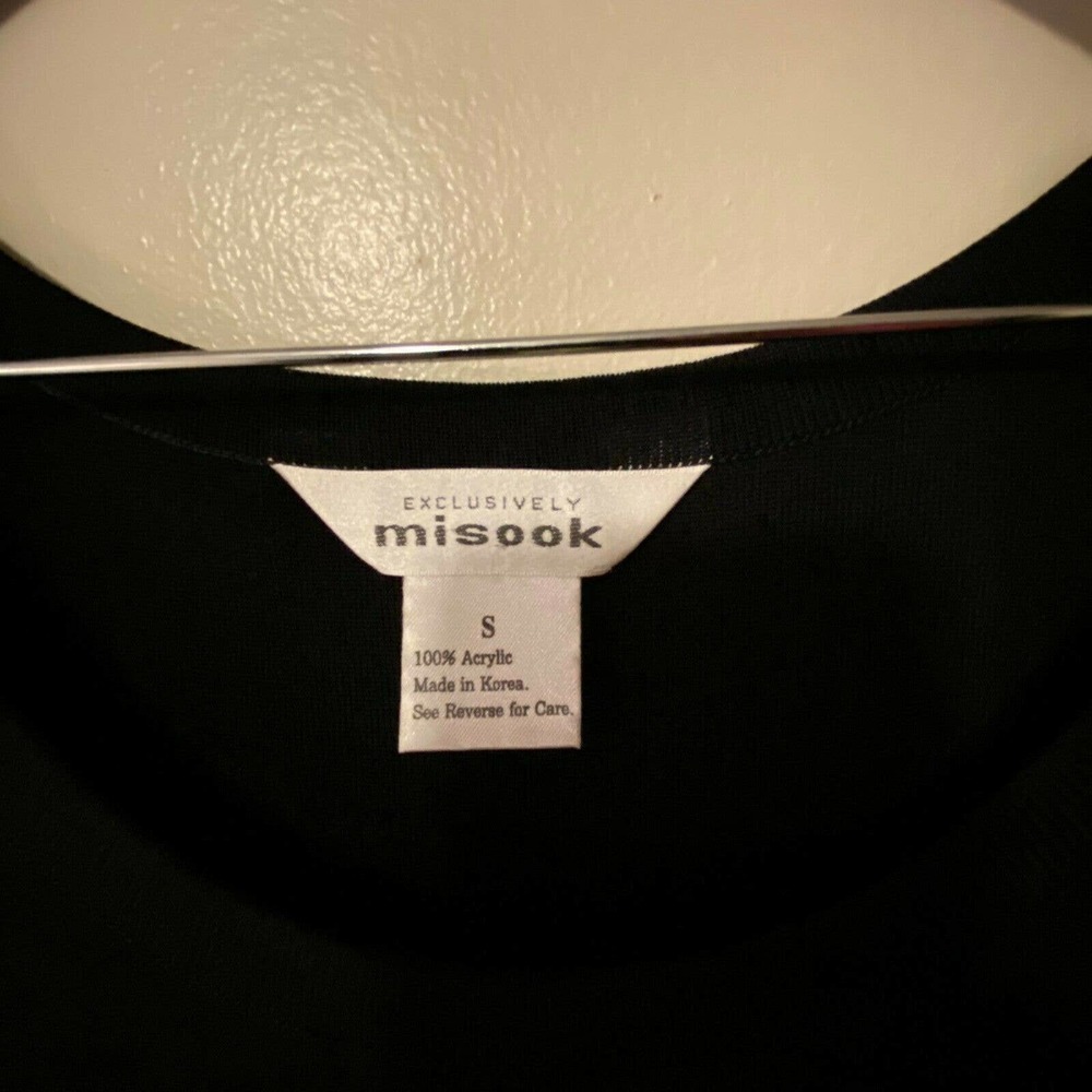 Exclusively Misook Short Sleeve Dress Midi Length Pullover Black Size Small - Picture 4 of 12